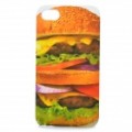 Hambúrguer padrão plástico volta caso protetor para iPhone 4 / 4S - ouro + verde