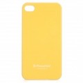 Elegante PC voltar caso protetor com Protector de ecrã para iPhone 4 / 4S - amarelo