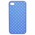 Elegante imitação diamantes PU plástico volta caso protetor para iPhone 4 / 4S - Blue