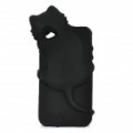 Cute Cat estilo Soft TPU volta Case para iPhone 4 / 4S - Black