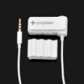 SIMPLISM Dualo um clique controlador remoto com microfone para iPhone / iPod / iPad - branco