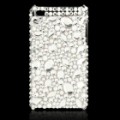 Elegante acrílico diamante plástico volta caso protetor para iPod Touch 4 - branco