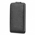 Protetora peixe escala estilo PU couro Case para o iPhone 4 / 4S - Black