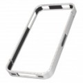 Protetor Bumper quadro com imitação de diamantes para o iPhone 4 / 4S - prata