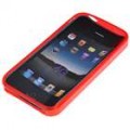 Protetor cristal de silicone para iPhone 4 - vermelho