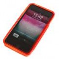 Caso de antiderrapante protetor para iPhone 4 - cristal + vermelho