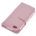 Protetor PU couro Case para o iPhone 4 (rosa)