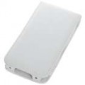 capa protetor PU com clipe de volta para o iPhone 4 (branco)