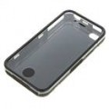 Protetora Full Touch Screen cristal + caixa de plástico com caneta para iPhone 4 - preto