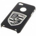 Elegante plástico volta caso protetor para iPhone 4 - preto + branco