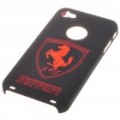 Elegante plástico volta caso protetor para iPhone 4 - preto + vermelho