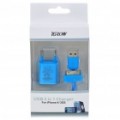 Elegante Mini USB Power Adapter com dados USB + cabo de carregamento para iPhone 3GS/4 - azul (100 ~ 240V)