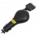 Carregador do carro do cigarro para o iPod/iPhone 3G/3GS/4 - preto (DC 12 ~ 24V)