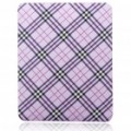 Proteção caso plástico duro Plaid volta para Apple iPad - roxo