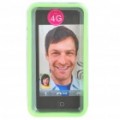 Elegante Bumper Frame cobrir caso protetor para iPhone 4 - verde + transparente