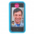 Elegante Bumper Frame cobrir caso protetor para iPhone 4 - azul + transparente