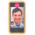 Elegante Bumper Frame cobrir caso protetor para iPhone 4 - laranja + transparente