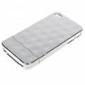 Galvanoplastia Shiny bolha estilo Slider Hard Case cobrir para Apple iPhone 4 - prata