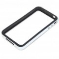 Protetor Bumper quadro caso cobrir + protetores de tela + pano de Lavagem A para iPhone 4 - branco + preto