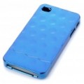 Elegante galvanoplastia PC voltar caso protetor para iPhone 4 - azul