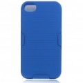 capa protetor traseiro com suporte Clip para iPhone 4 - azul