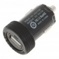 Cigarro do carro psto 1000mA USB adaptador/carregador - preto (C.C. 12V/24V)