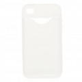 Criativo Silicone volta caso protetor c / Slot de cartão para iPhone 4 - branco