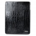 Elegante protetor crocodilo padrão caso de couro para iPad 2 - preta