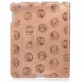 Ultrafinos chinês Dragon Design PU couro cobrir caso protetor para Apple iPad 2 - Brown