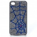 Elegante Shinning PC voltar caso protetor para iPhone 4 - Spiderweb Blue