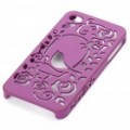 Elegante ocos plástico traseiro caso protetor para iPhone 4 - roxo