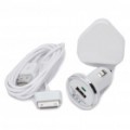 Adaptadores de energia AC/carro + dados USB & cabo carregador conjunto de carregamento para Samsung P1000