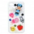 Bonito 3D creme Minny estilo ABS Back caso protetor para iPhone 4