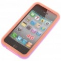 Moldura do pára-choques + de volta silicone + Lavagem A pano para iPhone 4 - laranja + roxo e protetor de tela