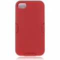 Caixa de plástico protetora com Clip para iPhone 4 - vermelho