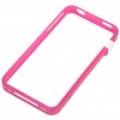 Ultrafinos plástico protetor Bumper Frame para iPhone 4 - rosa vermelha