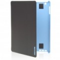 Volta caixa protectora com dobradura Stand tela Cover para iPad 2 - preto + azul