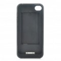 Elegante 1700mAh destacável caso de Back bateria externa recarregável para iPhone 4 - preto