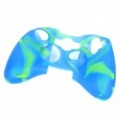De camuflagem padrão protetora silicone para Xbox 360 Controlador - azul + verde
