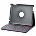 84-Chave Bluetooth 2.0 Wireless teclado com dobradura couro Case para iPad 2 - roxo
