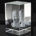 Quadrado 3D Laser gravado Steve Jobs estátua Crystal bloco