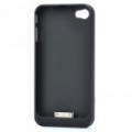 Volta caixa protectora com Triple SIM Card adaptador para iPhone 4 - preto