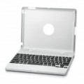 Recarregável Bluetooth 3.0 82-chave Wireless teclado com / Case protetora para iPad 2 - prata + preto