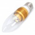 E27 3W 270-lúmen 6000-6500K 3-LED branco Candle Light Bulb (3x1W/85 ~ 240V)