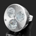 GU5.3 3W LED 3 Slots alumínio refletor bulbo acessórios Shell - prata