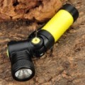 NOVO 898B CREE Q5 310LM modo de 3 LED branca lanterna c / rotação cabeça & carregador - amarelo (1 x 14500/AA)