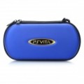 Couro Artificial protetora dura bolsa de transporte com Carabiner Clip para PS Vita - azul