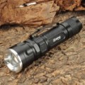 Foco ajustável Zoom Cree XML 600LM 3-modo branco LED impermeável lanterna - preto (3xAAA)