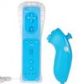 Remoto com luva de Silicone + controlador Nunchuck para Wii (azul)