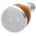 E27 3W 260-lúmen 3500K quente branco LED Bulb - branco + ouro + prata (220V)